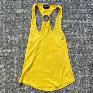 Bebe Y2K Sunny Yellow Tank Top with Ring Detail